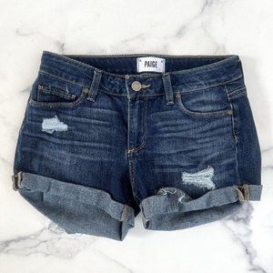Paige Jimmy Jimmy Shorts, Indigo Destructed, Size 25